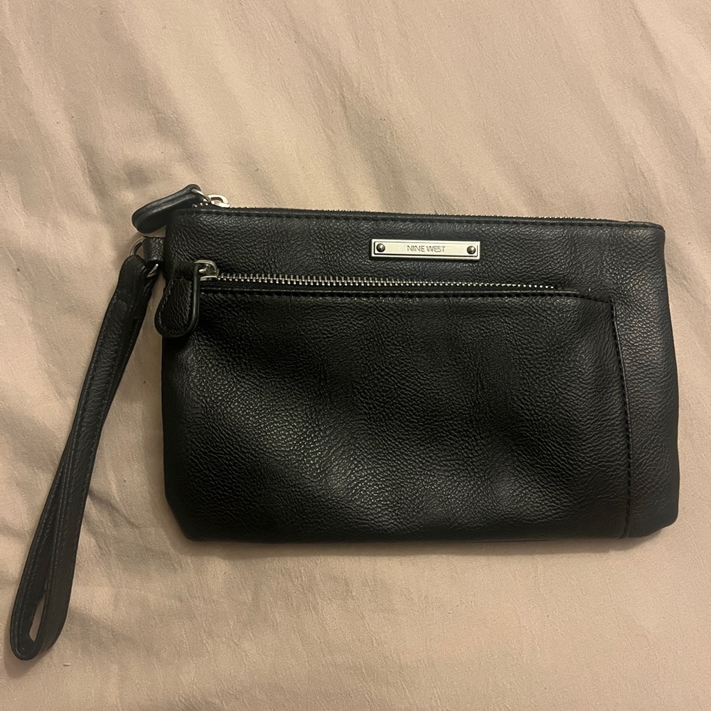 Nine West Black Leather Clutch